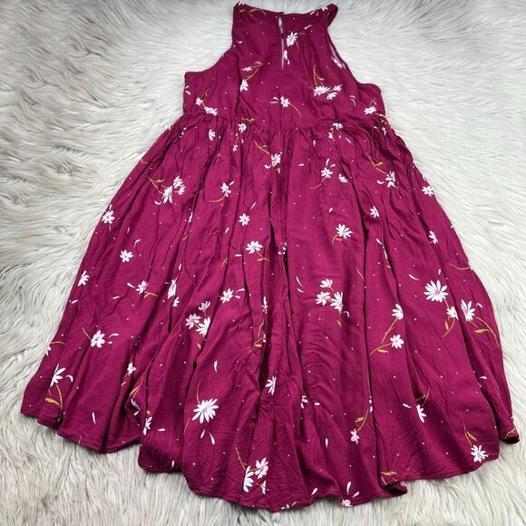 Torrid Floral Challis High Neck Hi-Low Fit Flare Dress - Picture 5 of 8